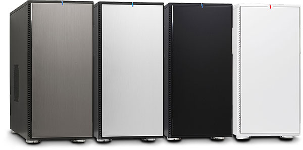 Fractal Design Define R3 Computer Cases, showing the four different coloured front panels
