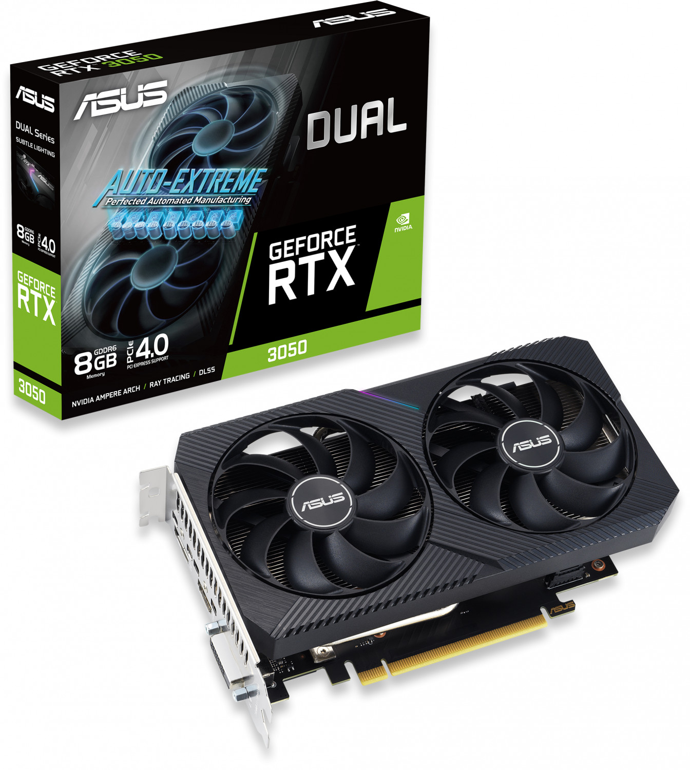 GeForce RTX 3050 DUAL OC V2 8GB Semi-Fanless Graphics Card