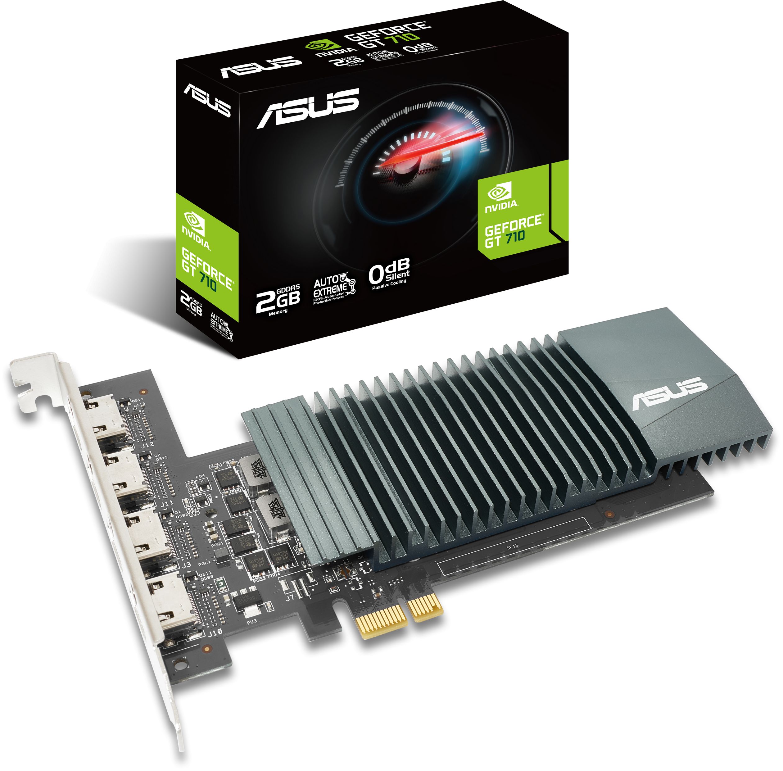 GeForce GT 710 Fanless GDDR5 2GB Graphics Card, 4x HDMI