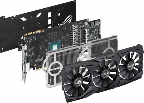 Exploded view of the ASUS GTX 1080Ti