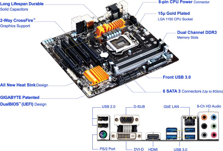 Ga Z97m D3h Lga1150 Micro Atx Motherboard