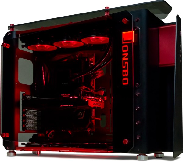 Sentinel Panther shown with AIO watercooler and a GTX 1080Ti GPU along with the RGB Lighting Kit